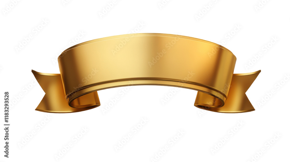 golden ribbon isolated on white background golden ribbon isolated on white background
