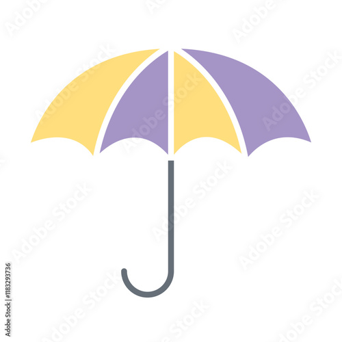 Umbrella icon in flat color style