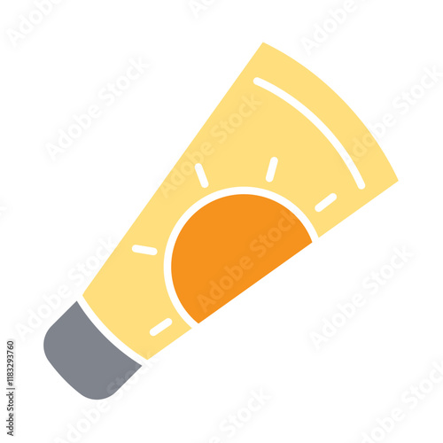 Sunscreen icon in flat color style