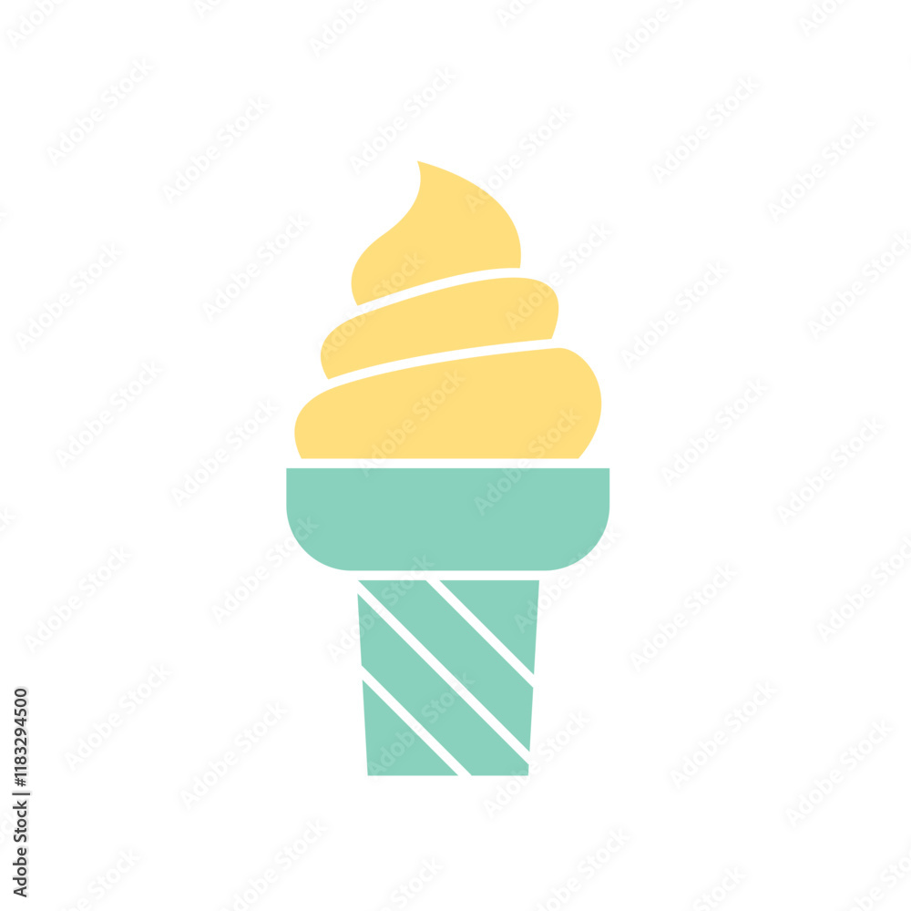 Ice cream icon in flat color style Ice cream icon in flat color style