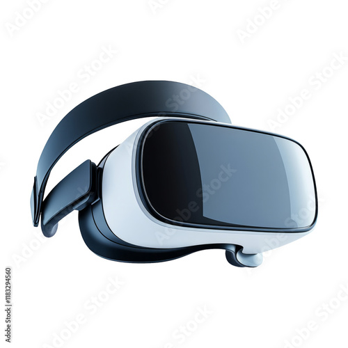 Realistic 3D Icon of Virtual Reality Headset with Clear Background