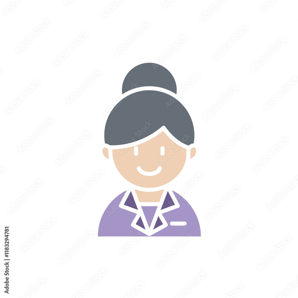 Receptionist icon in flat color style Receptionist icon in flat color style