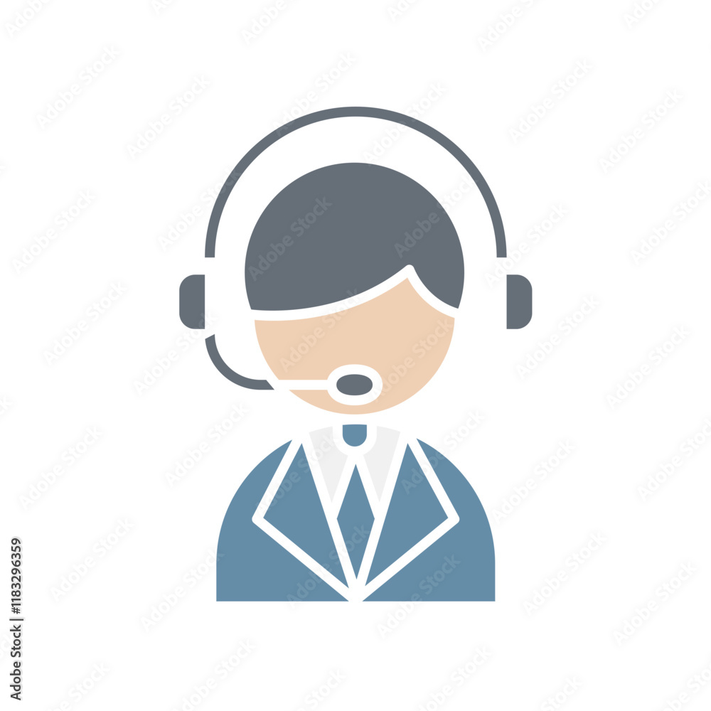 Call center icon in flat color style Call center icon in flat color style