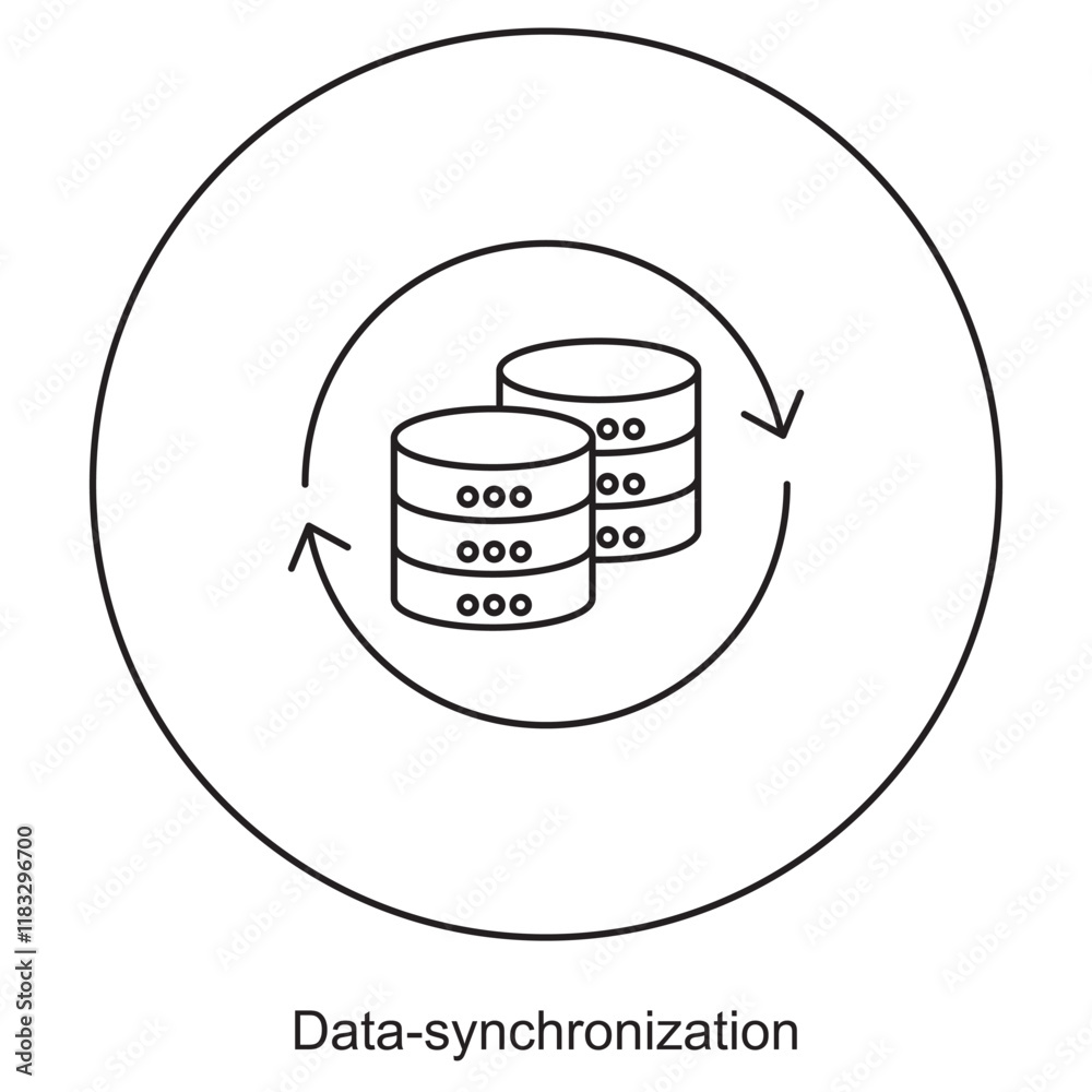 Data-synchronization icon, Ensuring Consistency with Advanced Data Synchronization Techniques, Optimizing Efficiency Through Seamless Data Synchronization, vector Data-synchronization icon, Ensuring Consistency with Advanced Data Synchronization Techniques, Optimizing Efficiency Through Seamless Data Synchronization, vector