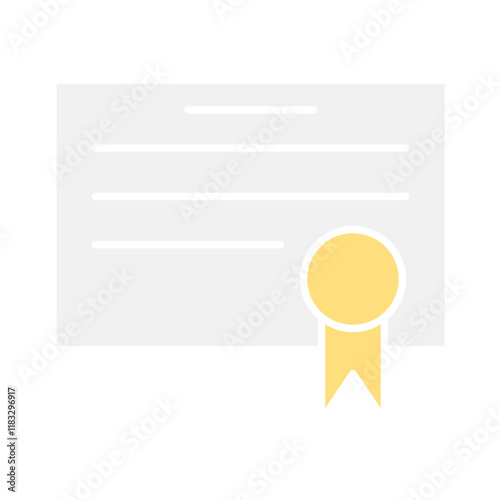 Certificate icon in flat color style