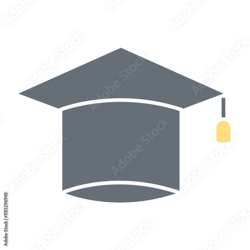 mortarboard icon in flat color style