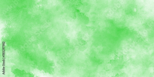 Abstract green color clouds background, Vibrant clear green texture with puffy and blurry natural clear clouds, grunge light mint green watercolor background clouds texture backdrop.