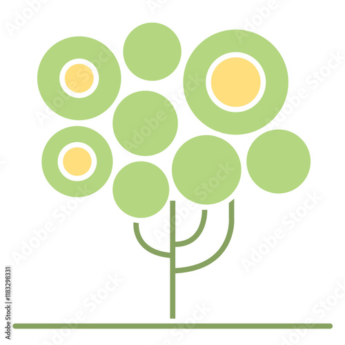 Tree icon in flat color style