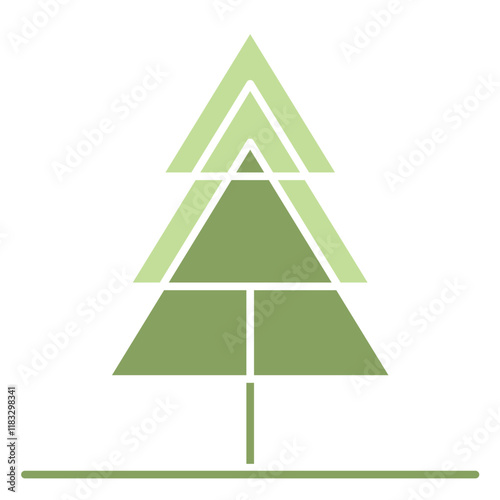Tree icon in flat color style