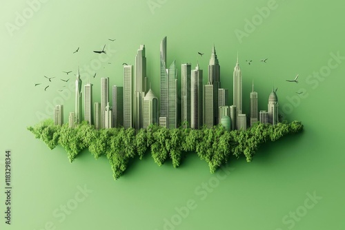 Green Urban Landscape: Sustainable City Living with Nature, Ecology, and Architecture photo