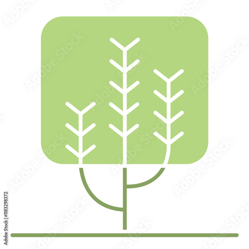 Tree icon in flat color style