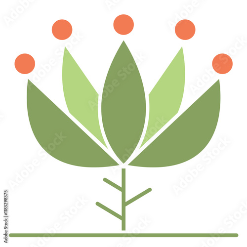 Tree icon in flat color style