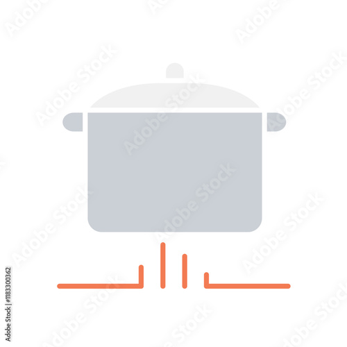 Pot con in flat color style