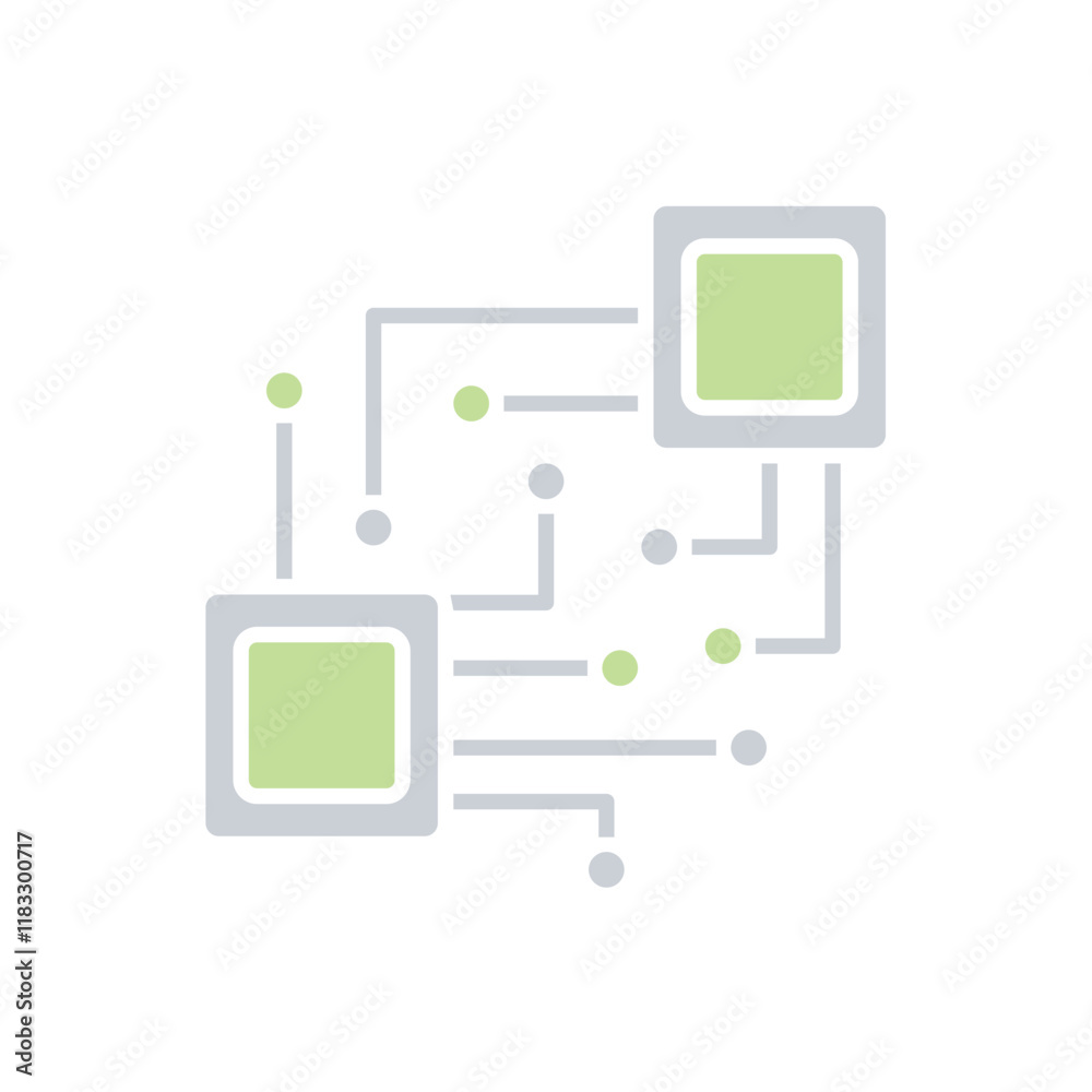 Computer chip icon in flat color style Computer chip icon in flat color style