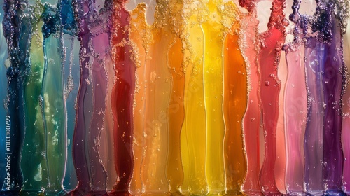 Abstract Oil Painting of Vibrant Colors Dripping photo