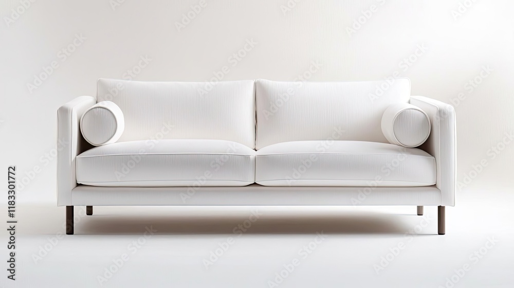 Minimal furniture idea. Modern white sofa in minimalistic design for contemporary living spaces. Minimal furniture idea. Modern white sofa in minimalistic design for contemporary living spaces.