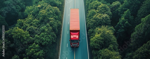 Green logistics system with clean energydriven transport management, reducing carbon emissions and promoting a sustainable supply chain and circular economy for the environment photo