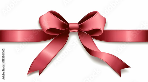 Cutout red ribbon and bow