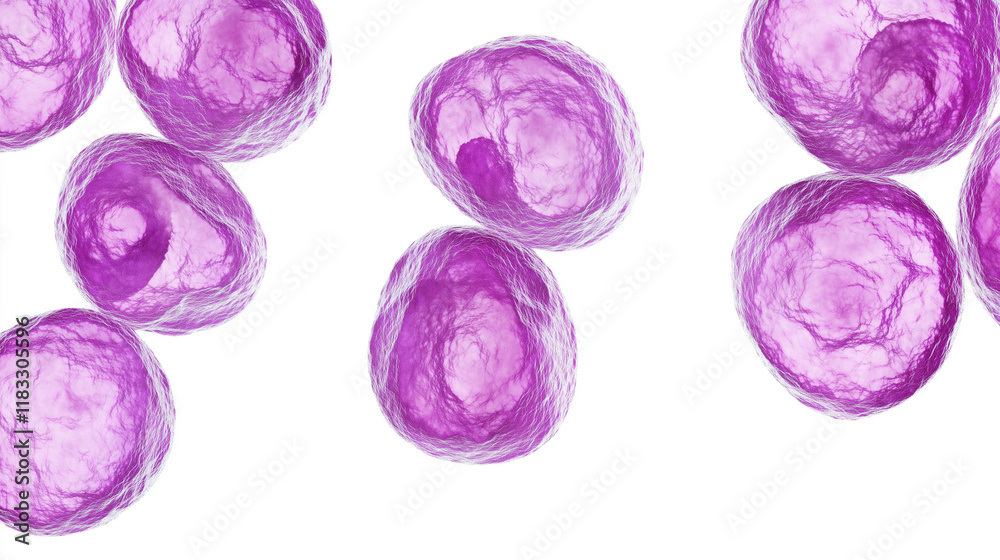 Obraz premium Abstract representation of aging cells, depicting the gradual decline and transformation of biological structures over time, symbolizing the natural process of cellular deterioration and renewal