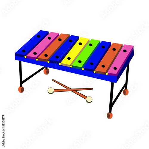 A flat illustration of glockenspiel instrument