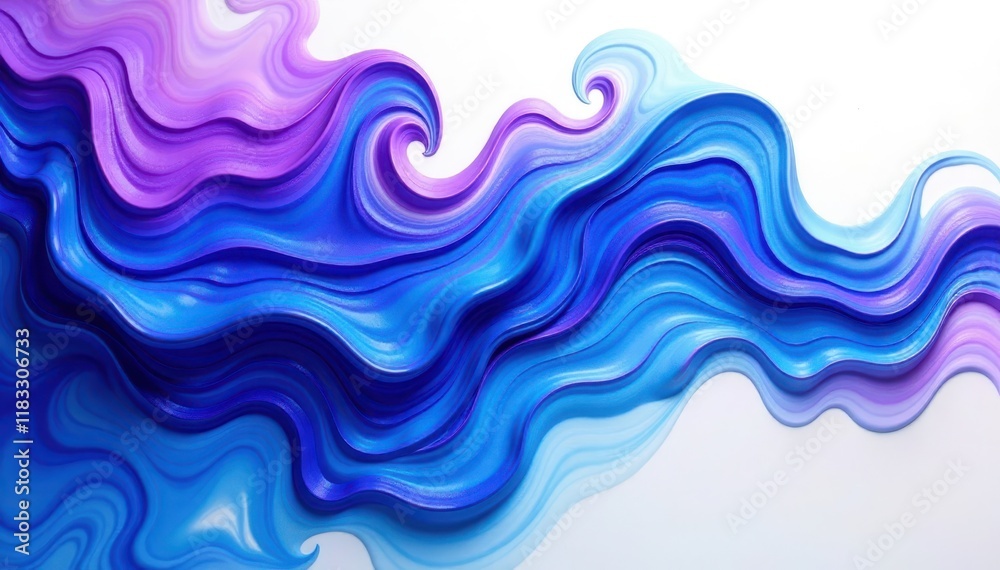 Fluid blue and purple paint blend, leaving generous blank area, color, splash, shimmer Fluid blue and purple paint blend, leaving generous blank area, color, splash, shimmer