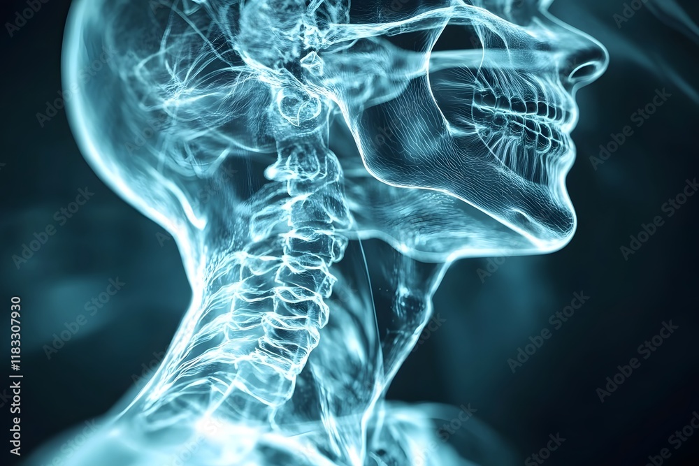 Futuristic X Ray of the Human Nerve System in Glowing Digital Detail Futuristic X Ray of the Human Nerve System in Glowing Digital Detail