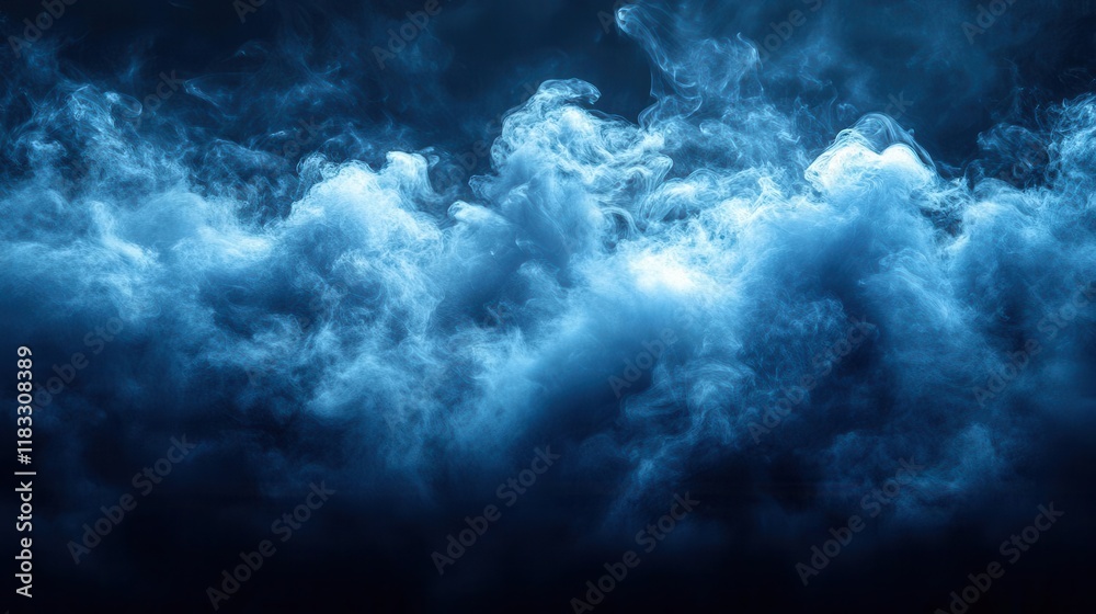 A dark and atmospheric depiction of swirling blue clouds, creating a sense of depth and mystery. A dark and atmospheric depiction of swirling blue clouds, creating a sense of depth and mystery.