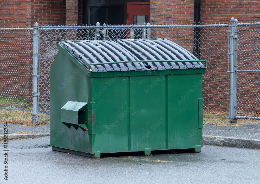 large green commercial dumpster for trash and recycling large green commercial dumpster for trash and recycling