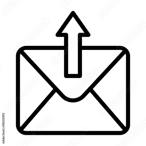 Outgoing Mail Vector Line Icon Design