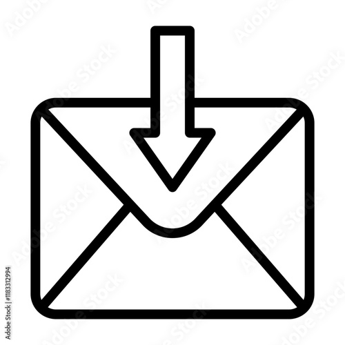 Incoming Mail Vector Line Icon Design