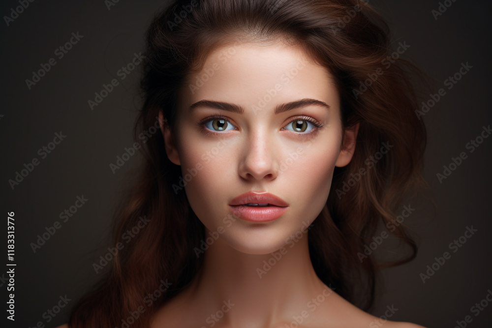 Naklejka premium Woman with Flawless Skin and Copy Space for Personalized Message