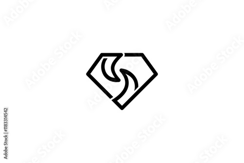 Simple Diamond Letter S Logo Design vector 