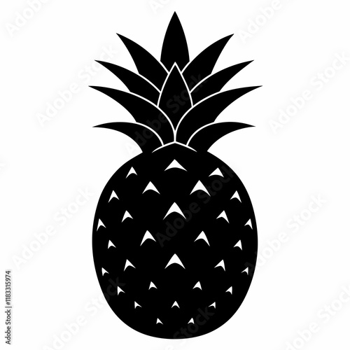 Minimalist Pineapple Silhouette Design