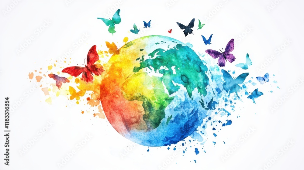 Watercolor hand painted planet Earth isolated on white background. Symbol of life,Environmental problems and environmental protection ecology,Hand drawn Globe watercolour paint,Earth Day. Watercolor hand painted planet Earth isolated on white background. Symbol of life,Environmental problems and environmental protection ecology,Hand drawn Globe watercolour paint,Earth Day.