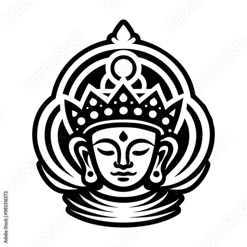 A glyph icon depicting bodhisattva head photo