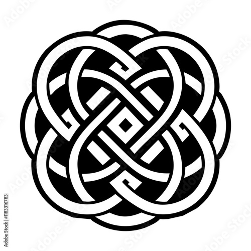 Eternal knot symbol icon in glyph style