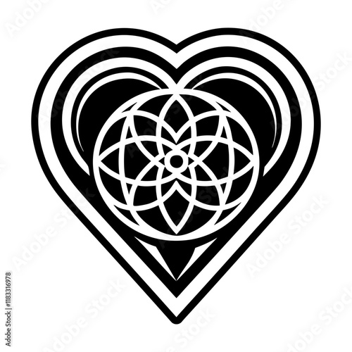 Heart soul icon in filled style