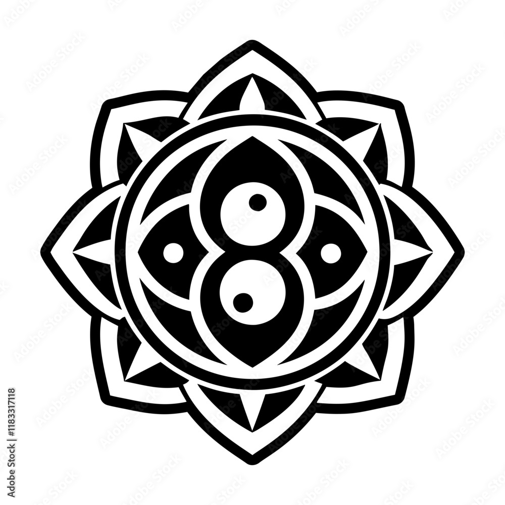Karma symbol icon in glyph style Karma symbol icon in glyph style