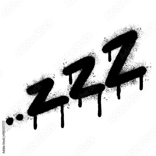 Spray Painted Graffiti Zzz sleep icon isolated on white background. vector illustration.
