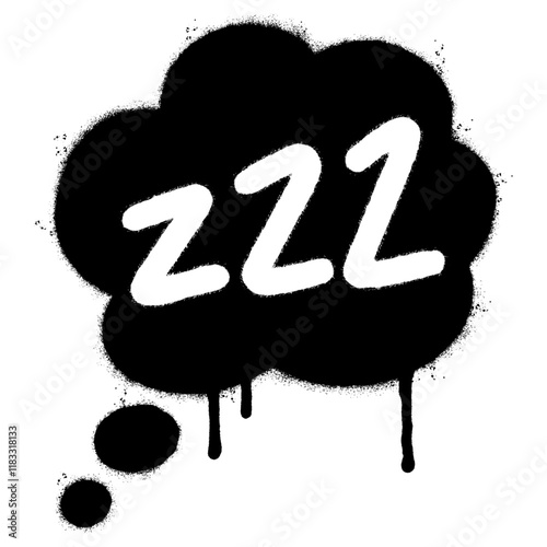 Spray Painted Graffiti Zzz sleep icon isolated on white background. vector illustration.