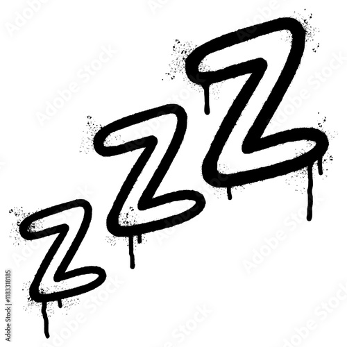 Spray Painted Graffiti Zzz sleep icon isolated on white background. vector illustration.