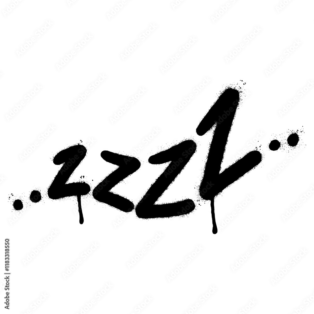 Spray Painted Graffiti Zzz sleep icon isolated on white background. vector illustration. Spray Painted Graffiti Zzz sleep icon isolated on white background. vector illustration.