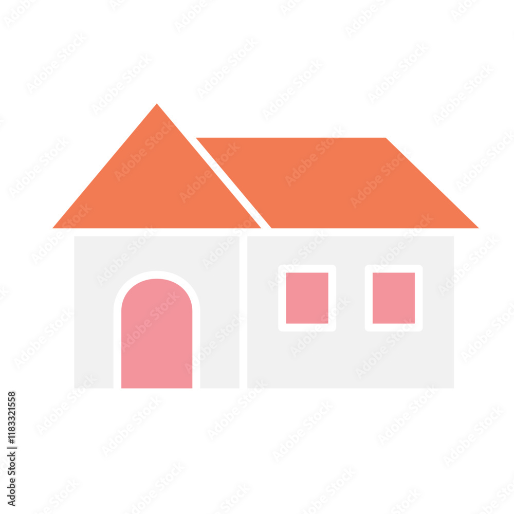 home, house icon in flat color style home, house icon in flat color style
