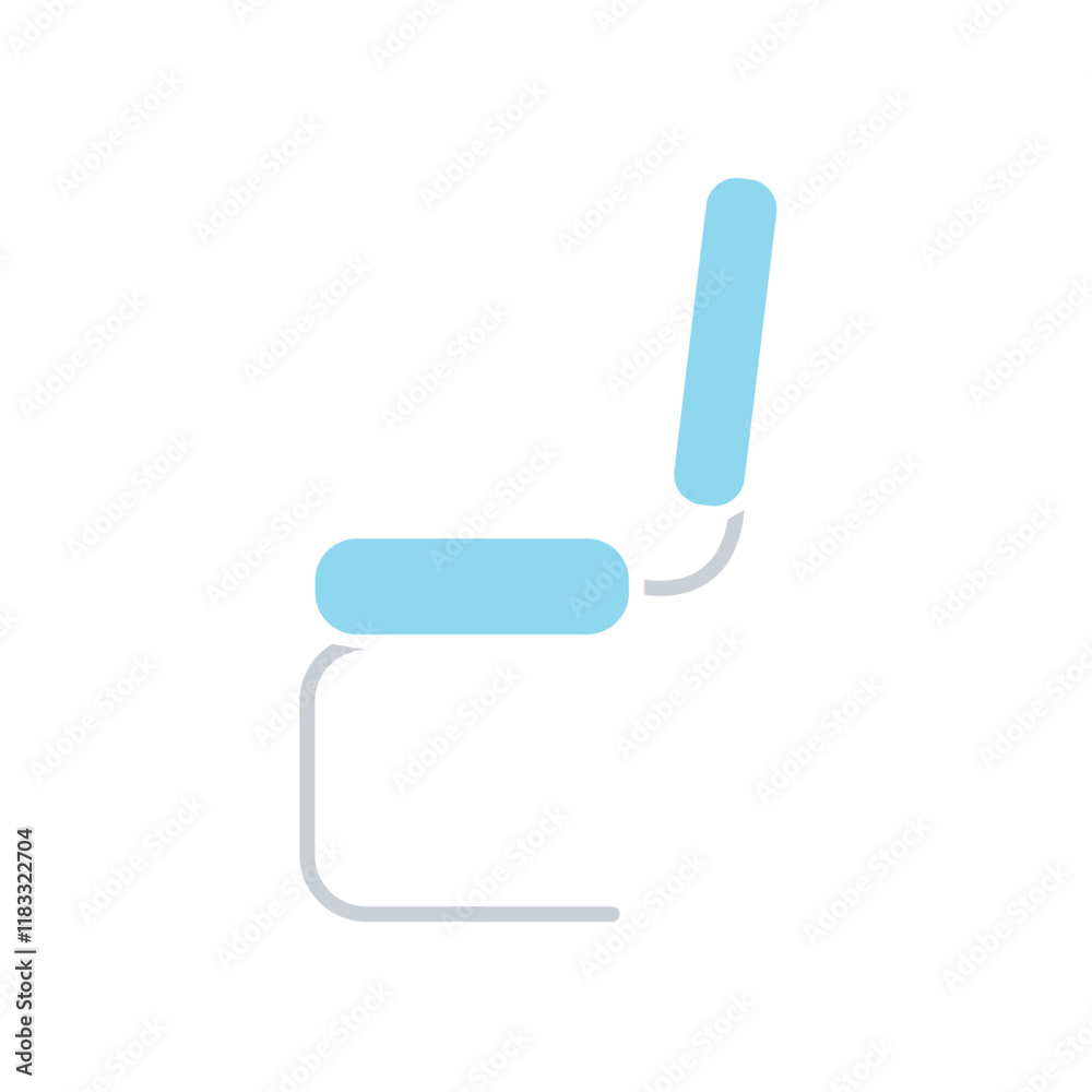 Cantilever chair icon in flat color style Cantilever chair icon in flat color style