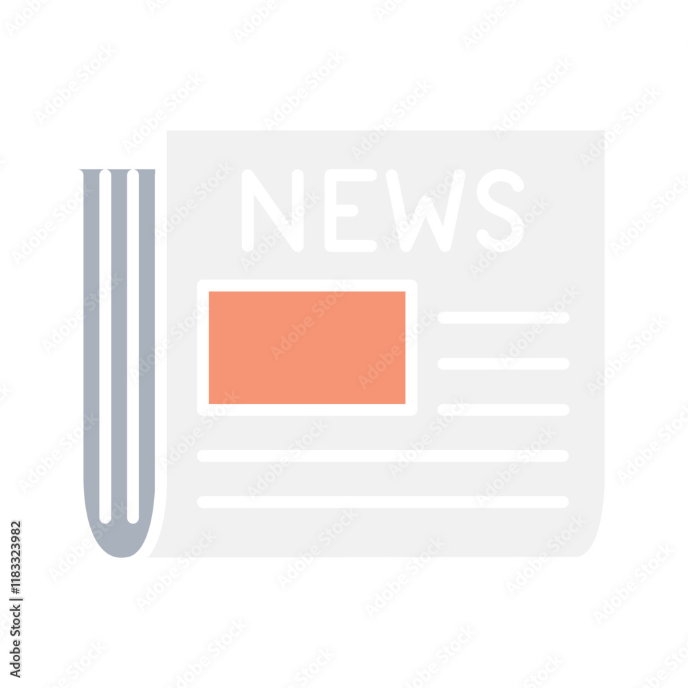 Newspaper icon in flat color style Newspaper icon in flat color style