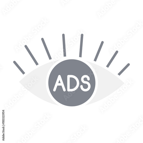 Ads viewer icon in flat color style