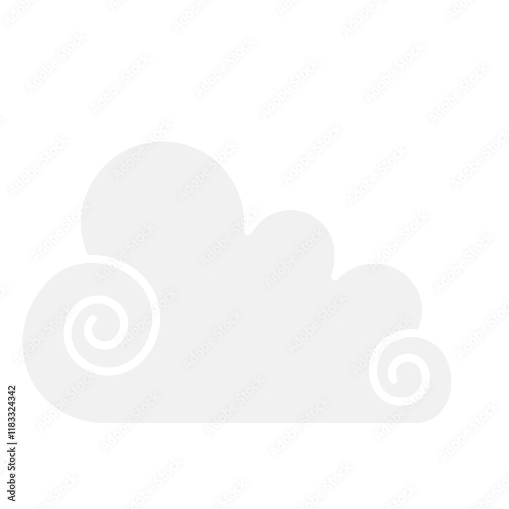 Abstract Cloud , Chinese Cloud , Curl cloud ,Decoration cloud icon in flat color style Abstract Cloud , Chinese Cloud , Curl cloud ,Decoration cloud icon in flat color style