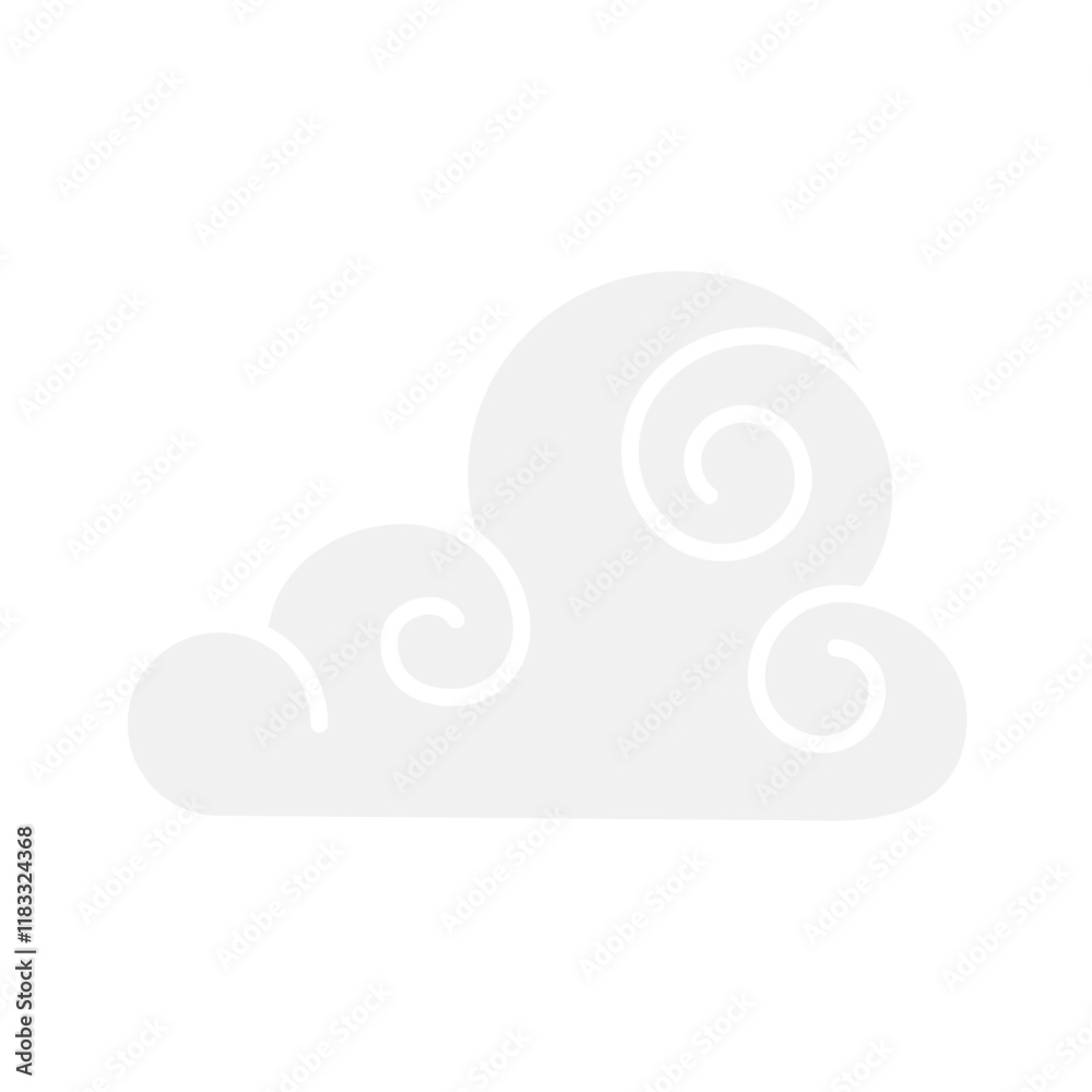 Abstract Cloud , Chinese Cloud , Curl cloud ,Decoration cloud icon in flat color style Abstract Cloud , Chinese Cloud , Curl cloud ,Decoration cloud icon in flat color style