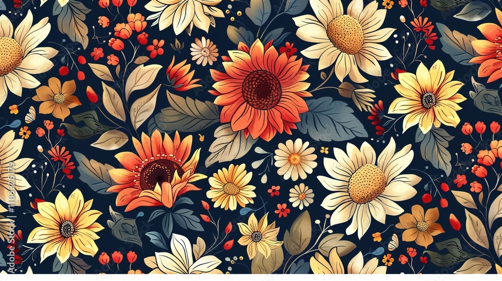 sunflower seamless pattern wallpaper sunflower seamless pattern wallpaper