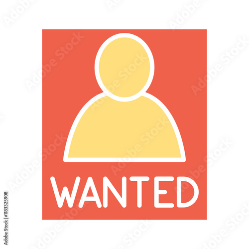 criminal poster icon in flat color style